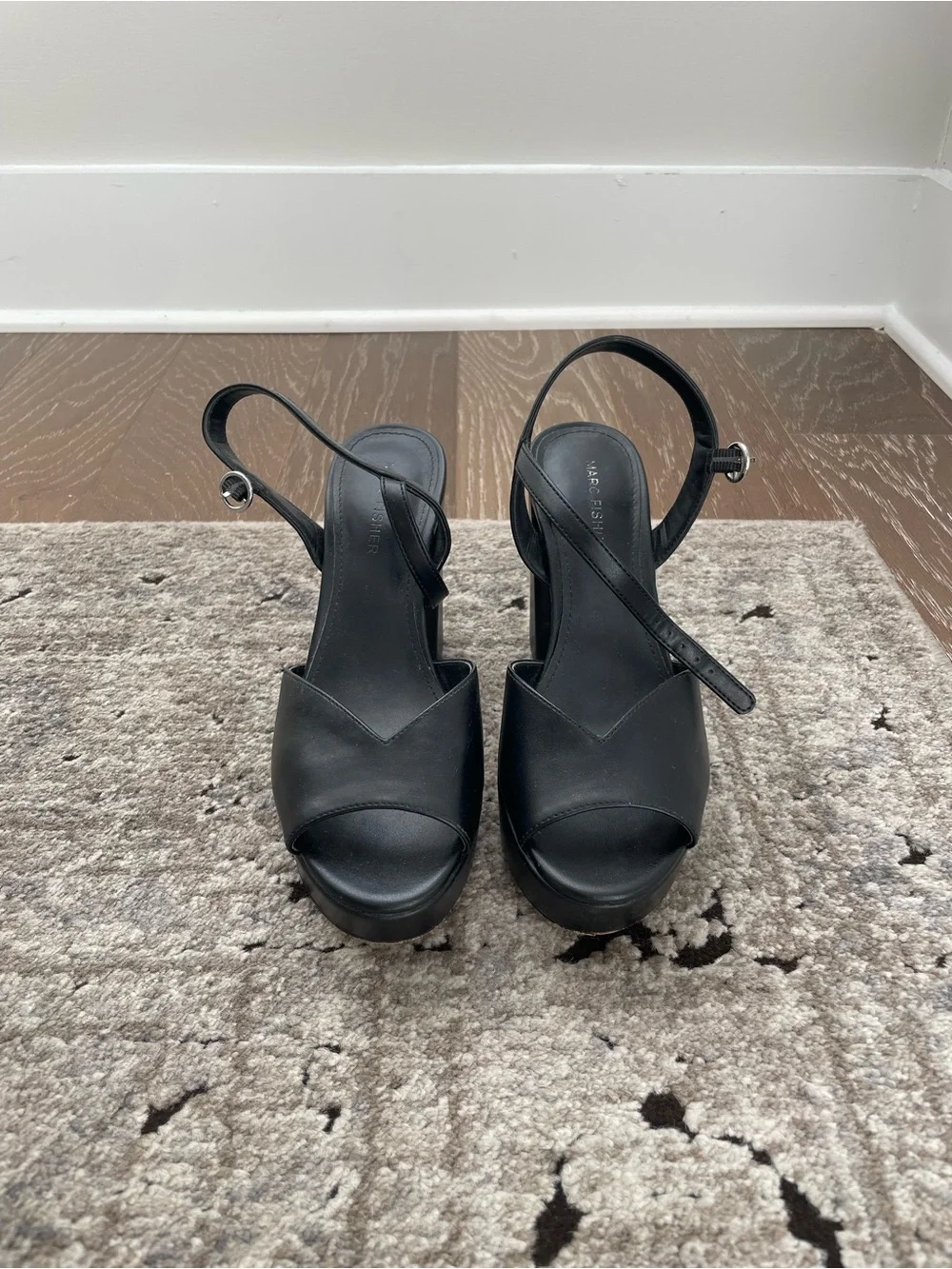 Marc Fisher Black Platform Block Heel Sandals - Women